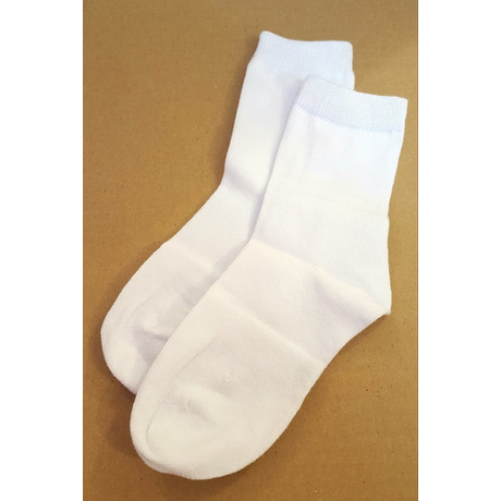3 pár fehér pamut zokni - unisex - minta nélküli